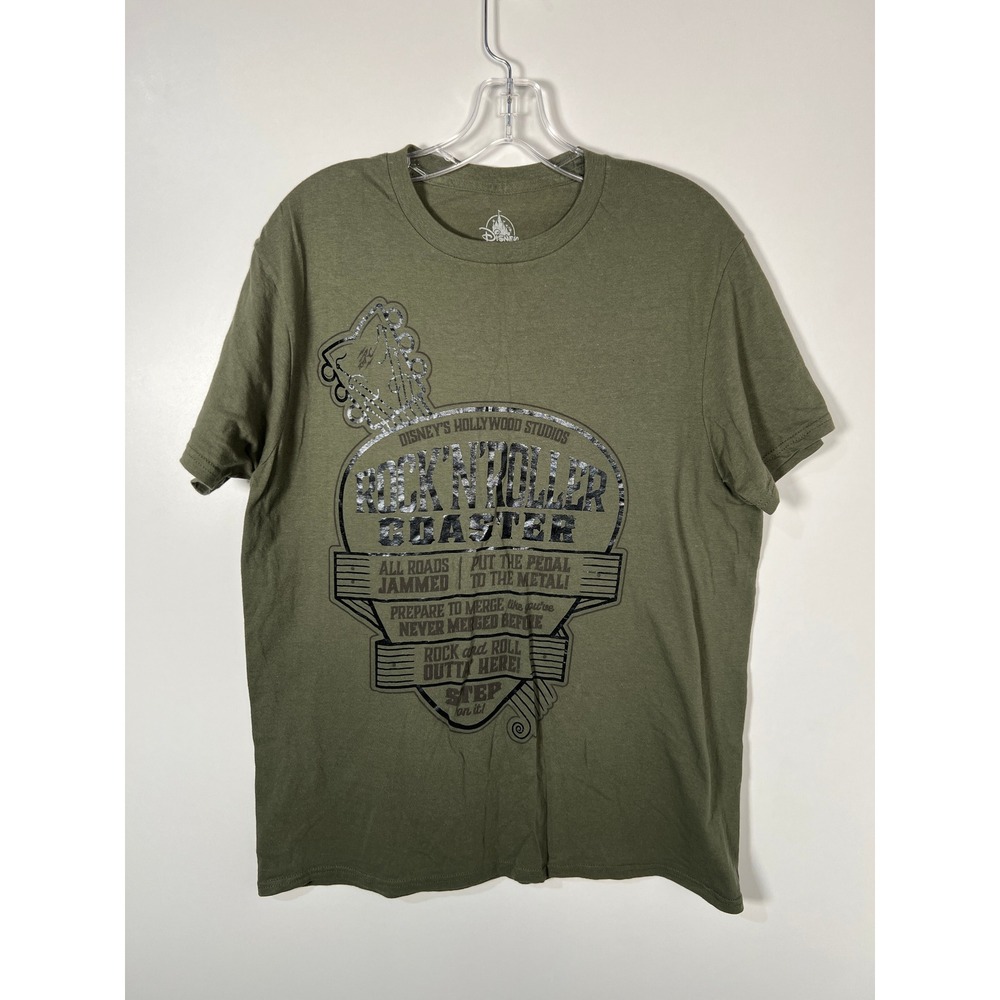 Disneyworld Rock 'n' Roller‎ Coaster Hollywood Studios Cotton Tee Green Large
